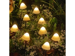 Luces solares LED impermeables Hongo 2026 para jardín, decoración, 3,8 m, 12 luces.