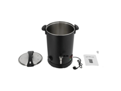 Máquina para fundir cera, capacidad de 10 litros, control de temperatura ajustable, color negro.