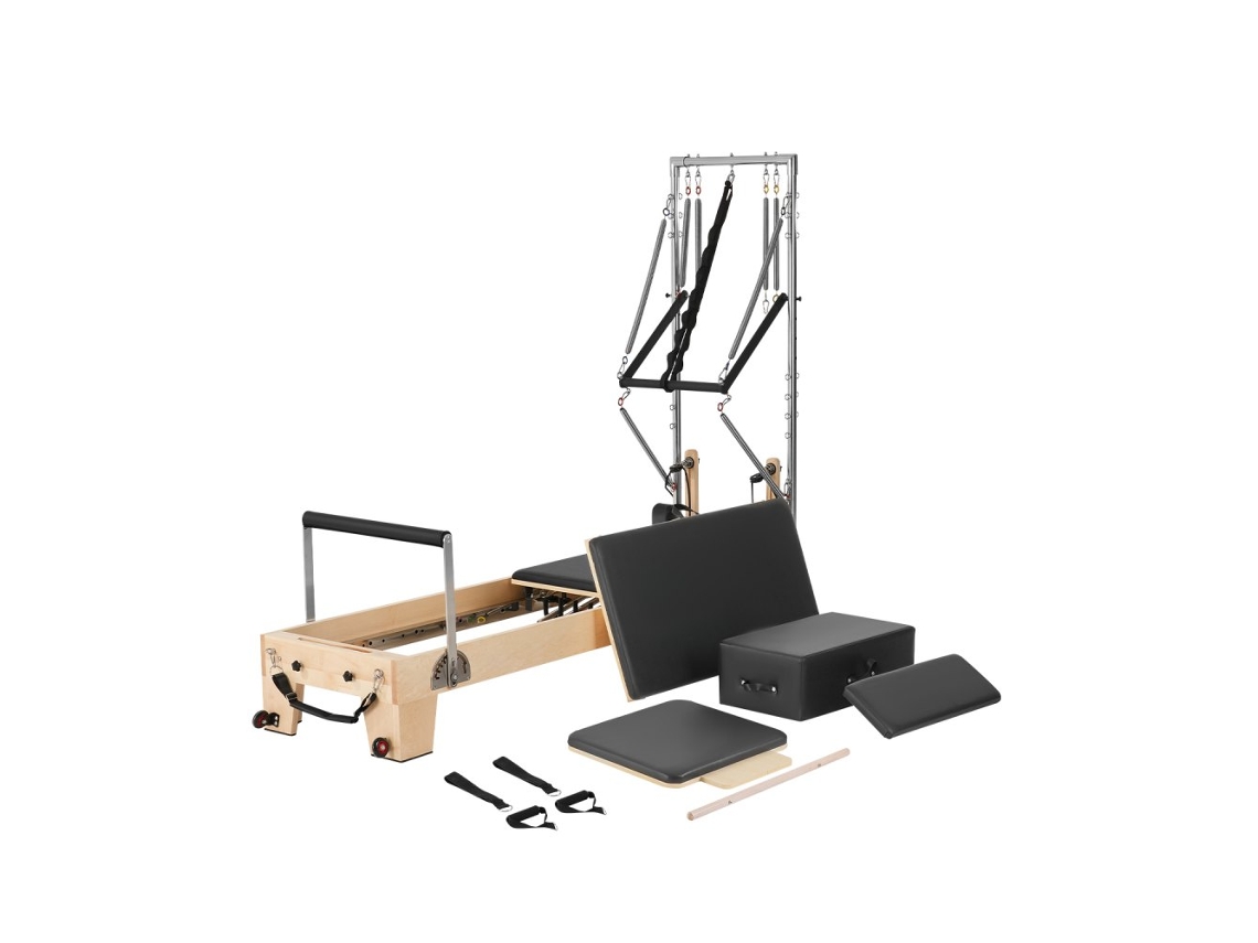 Máquina de Pilates Reformer en Madera de Arce con Torre y Accesorios Tekmaquinas