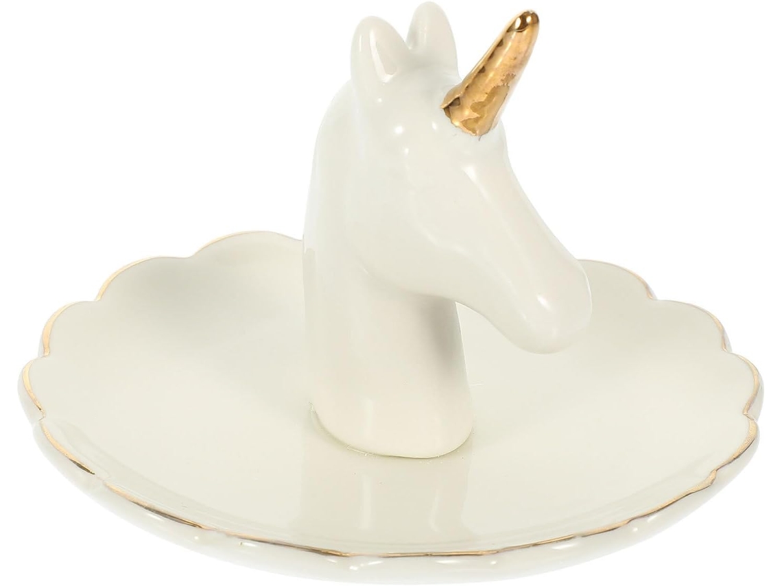 Bandeja Cerámica Joyas Diseño Unicornio Accesorio Almacenamiento Elegante Funcional Objetos Pequeños Ideal