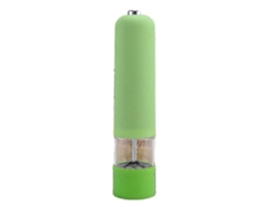 Juego de 2 molinillos eléctricos de sal y pimienta con luz, ajustables, a pilas, color verde Rosewell