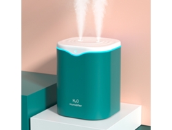 Humidificador USB silencioso con doble chorro, gran capacidad, niebla fina, portátil con luz nocturna para dormitorio y oficina.