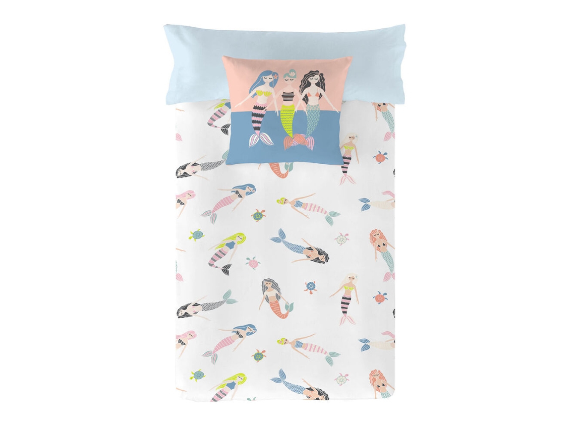 Funda de Edredón NATURALS Mermaids (Algodón - 150 x 220 cm)