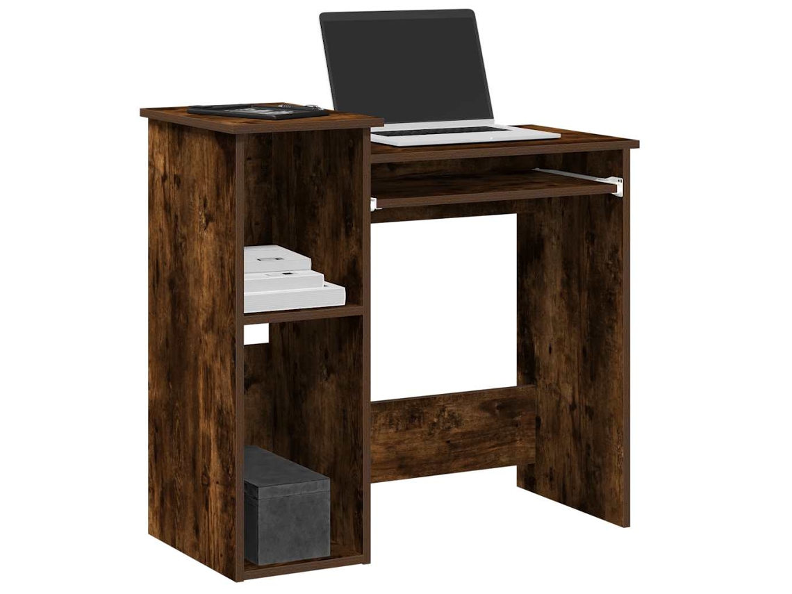 Escritorio | Mesa | Escritorio con estantes de madera de roble ahumado