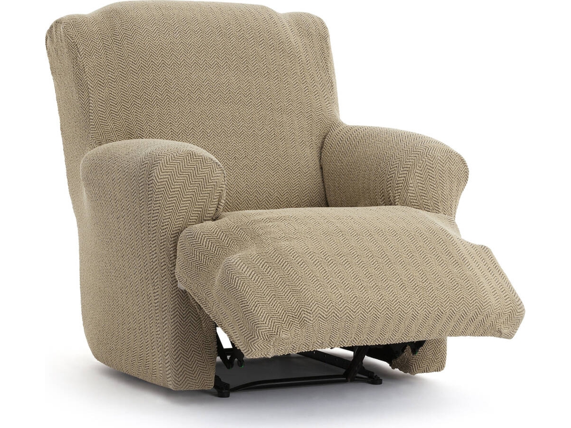 Funda de Sillón Relax XL EYSA Premium Jaz Tejido Multielástico (110 x 80 x 120 cm - Poliéster y Algodón - Beige)