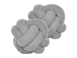 Juego de cojines decorativos BELIANI Malni de Bouclé Gris 19x19x19