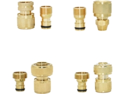 Adaptador De Conector Jardín Latón 19 Cm 12 Rápido Manguera Latón