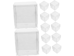 Juego 15 Cajas Cuadradas Acrílico Transparente Apilables Ideales Guardar Joyas Dulces Pequeños Accesorios
