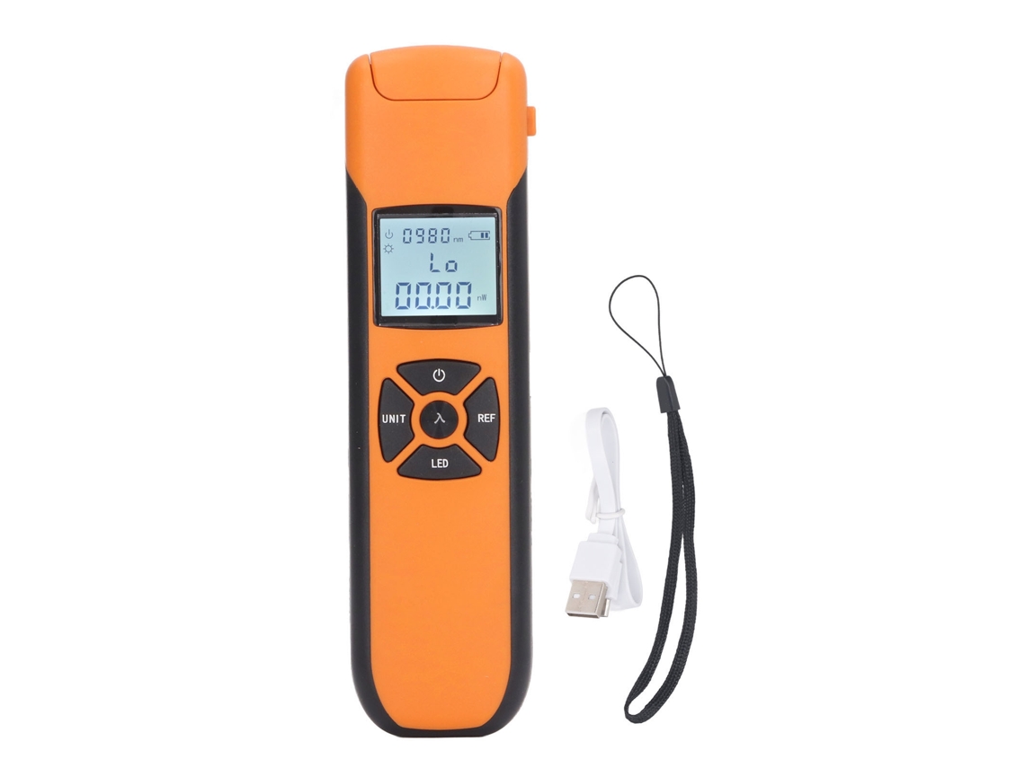 Medidor De Potencia Óptica Portátil Mini De 800-1700 Nm Con 7 Longitudes De Onda Y Guardado Automático.