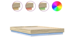 Maison Exclusive - Estructura De Cama Con Luces Led Roble Sonoma 150x200 Cm