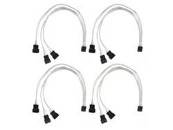 Cables de extensión para ventiladores PWM de 4 pines (paquete de 4), cable de cobre plateado, para ventiladores de refrigeración de PC Kofihety