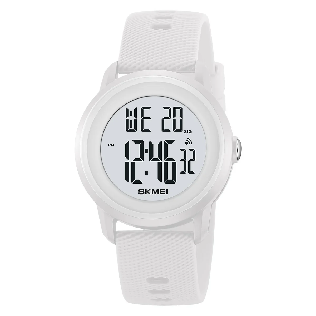 Reloj De Pulsera Deportivo Con Cronómetro (blanco) Resistente Al Agua Hasta 5 Bares Y Práctico Temporizador Digital.