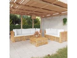 Conjunto de jardín de 6 piezas con cojines, madera maciza de teca, DKD Home Decor