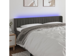 Cabecero Con Led De Terciopelo Gris Oscuro 203x16x78/88 Cm