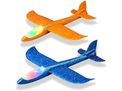 Paquete De 2 Aviones Con Luces Led, Avión De Espuma Grande De 17,5 Pulgadas Para Lanzamiento, Avión Planeador Con 2 Modos De Vuelo.