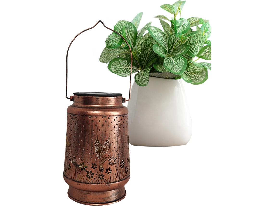 Lanterne Solaire Colibri Lanterne De Jardin Suspendable, lámpara Étanche Design Creux Pour Allée Porc Gokoco