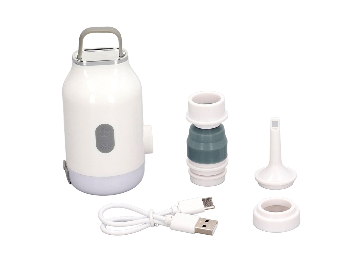 Minibomba De Aire Eléctrica Portátil De 3000 Mah Con Usb, Resistente Al Agua Ip55 Y Luz Para Camping.