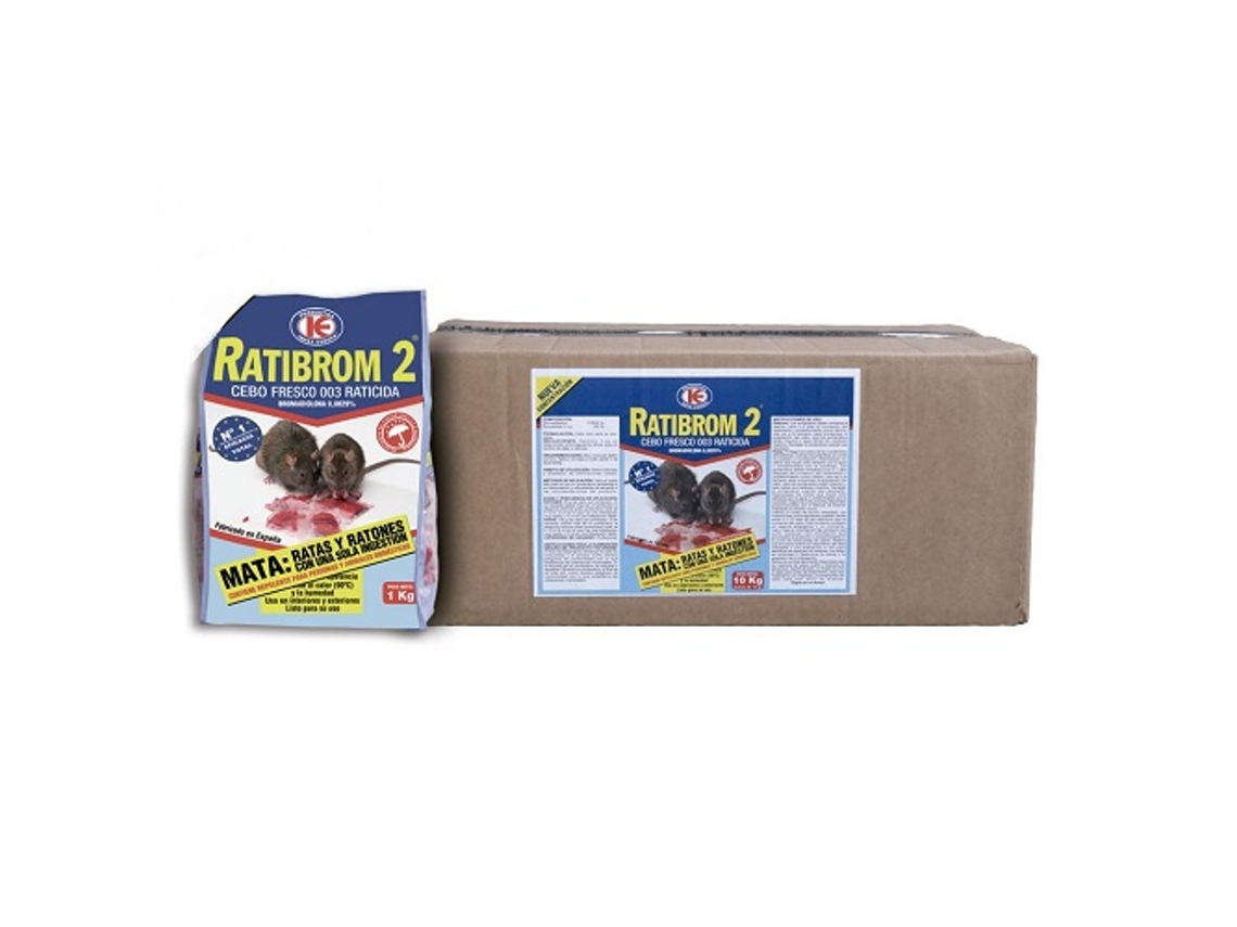 Ratibrom 2 Isca Fresca Contra Ratos e Camundongos Caixa 10 kg 10 x 1 kg IMPEX EUROPA