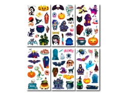 Pack de 6 Tatuajes Casa Embrujada en modelos surtidos de 6,8 cm