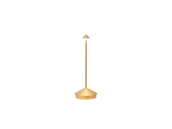 Lámpara de mesa LED Pina Pro Gold recargable y regulable 2,2 W, 2200 2700 3000 K, IP54 Zafferano
