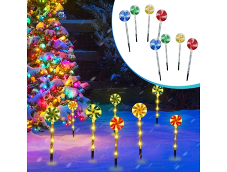 Adorno de Navidad Decoraciones Luz Dulces Led Exteriores Bastón Caramelo