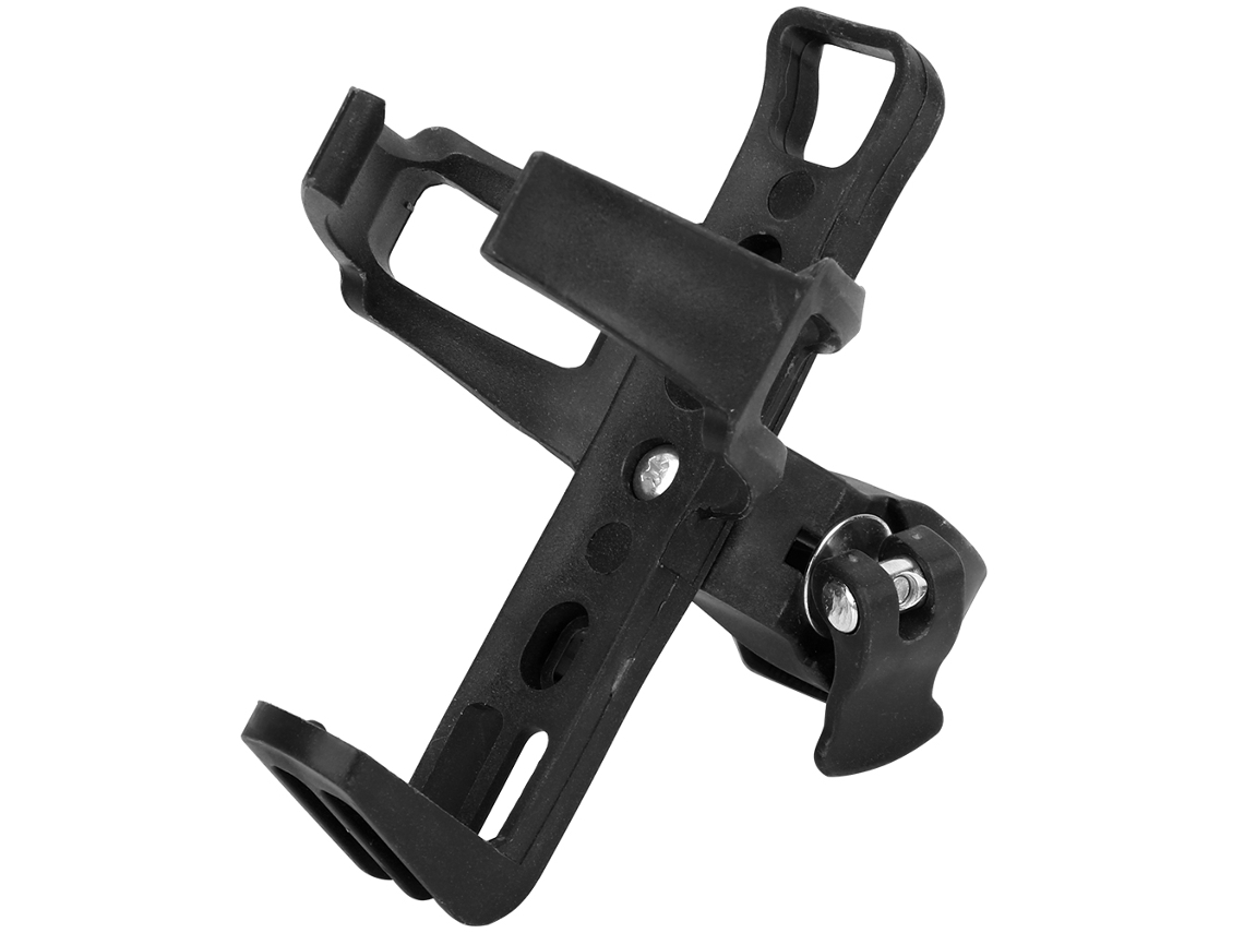 Suporte De Garrafa Para Bicicleta E Scooter Elétrico Ajustável 360 Graus Material Aço Plástico Preto
