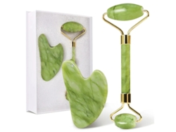 Juego de herramientas faciales Gua Sha y rodillo de jade para el cuidado de la piel. Reduce la hinchazón y mejora las arrugas. Herramienta Guasha para Yizhood.