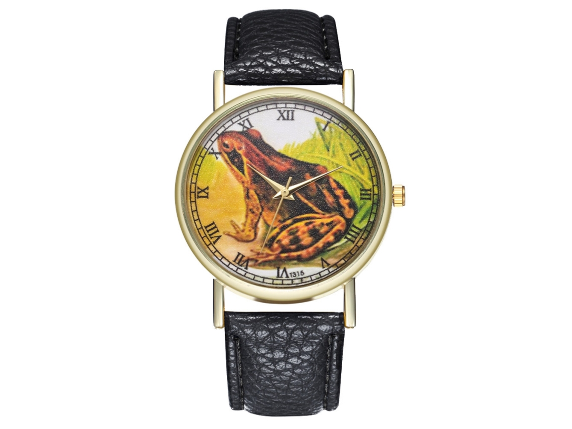 Reloj De Pulsera Analógico Con Bisel Redondo Y Movimiento De Cuarzo - Moderno Y Elegante (negro)
