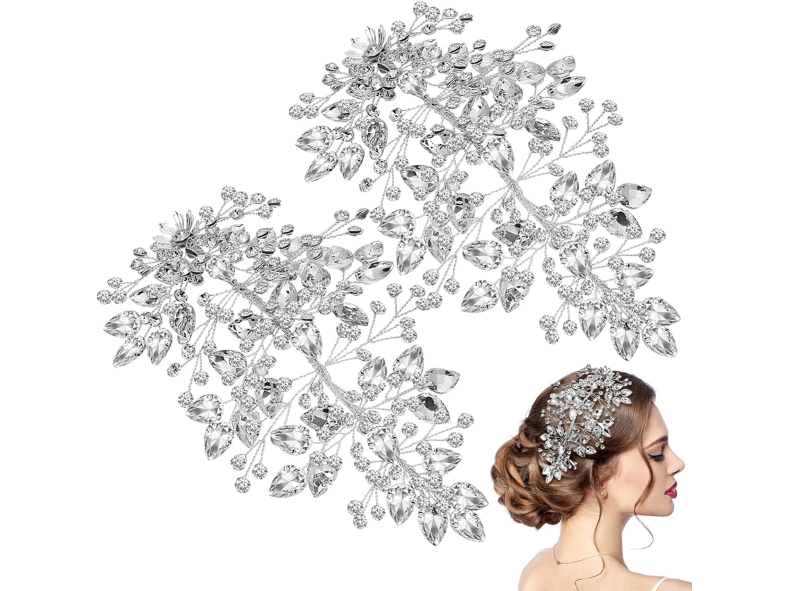 2 Elegantes Diademas De Novia Con Pedrería