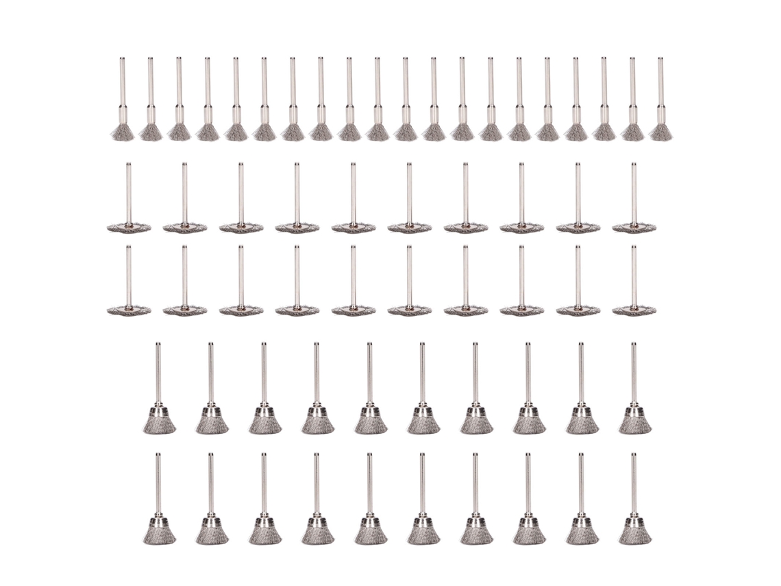 Juego De 60 Cepillos De Acero Inoxidable Con 3 Formas Y Mango De 3 Mm Para Limpieza Y Pulido.