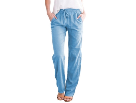 Pantalones de palazzo de pierna ancha de mujeres pantalones de pantalones cortados con cordón