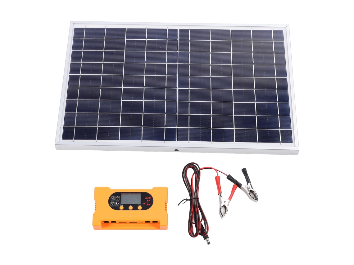 Kit De Panel Solar Policristalino De 10 W Y 18 V Con Controlador De 100 A, Resistente Al Agua Ip65, Para Barcos, Coches Y Autocaravanas.