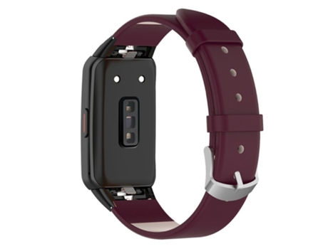 Correa de piel auténtica liberación rápida para Huawei Band 6/Honor Band 6 - vino tinto