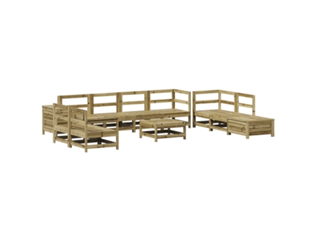 Conjunto 11 de sofás de jardín VIDAXL madera de pino impregnada