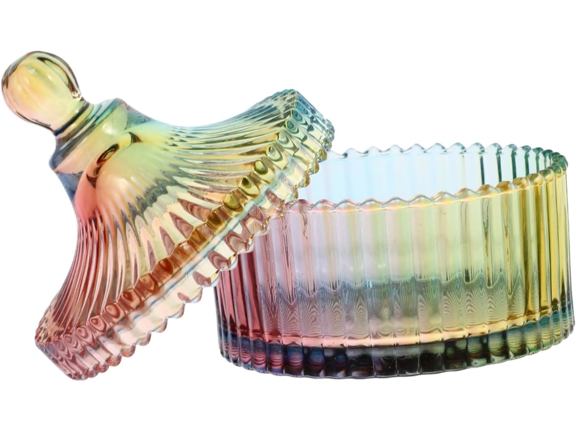 Delicado tarro de cristal de 250 ml para dulces, con tapa hermética, diseño artístico, Mul Gokoco Storage