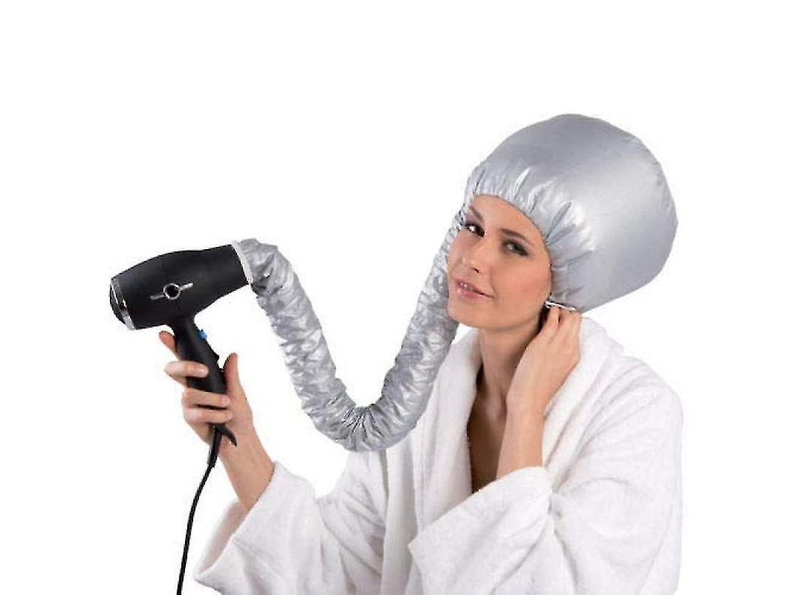 Boné Secador de Cabelo Portátil Macio Acessório Para Secador Curlformers Tamanho 39cmx24cm Prata