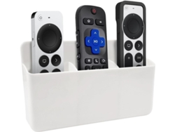 Soporte de pared adhesivo blanco con 3 ranuras para control remoto ZYBLSSBB