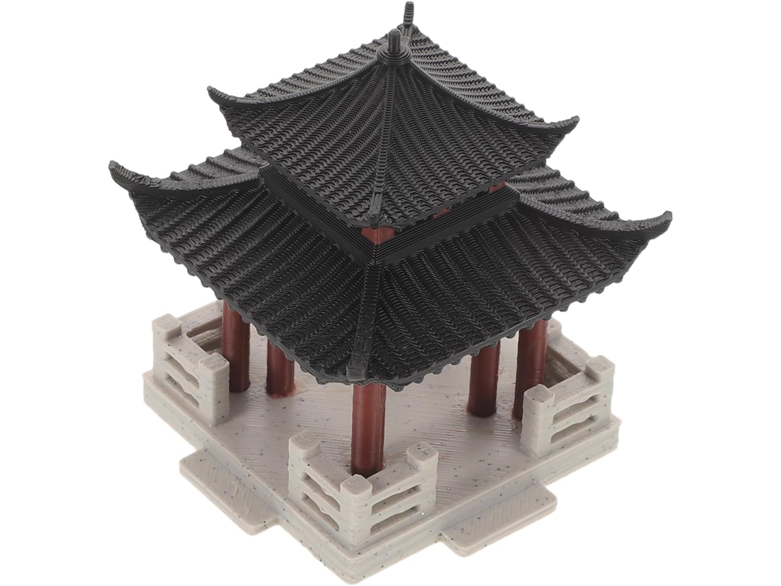 Maqueta Miniatura Antiguo Pabellón Chino 10 Resistente Intemperie Decoración Exteriores Adorno Rocalla Jardín
