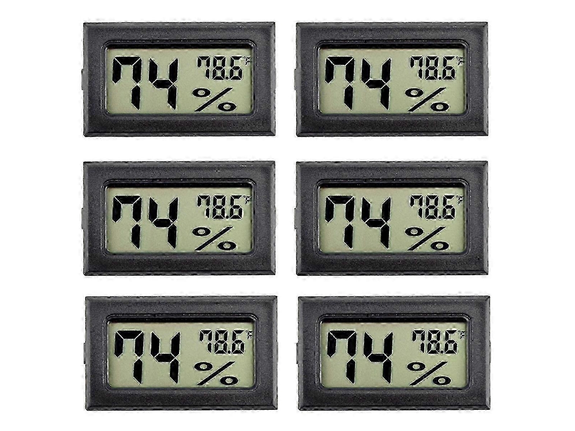 Kit con 6 mini higrómetros para interiores, termómetro e higrómetro digitales. Nostalgia88