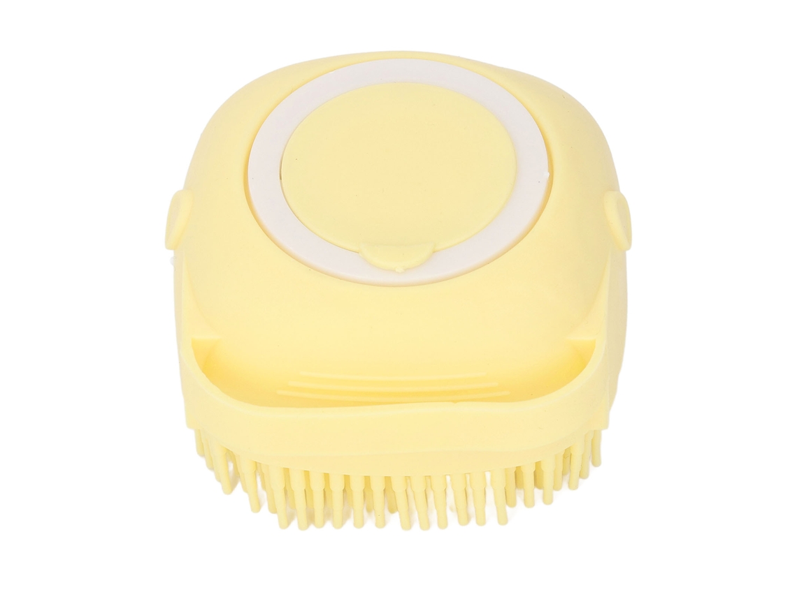 Cepillo De Baño De Silicona Con Dispensador De Champú, Suave, Para Bebés, Mujeres, Hombres Y Personas Mayores, Amarillo.