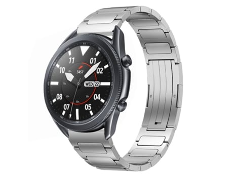 Correa de reloj inteligente para Samsung Galaxy Watch3 45 mm 22 mm Aleación de titanio en forma de I (Plata)