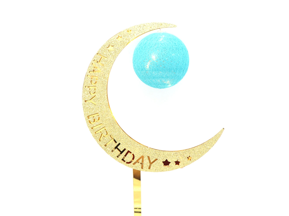 Decoración Para Tartas Con Forma De Media Luna, Acrílico No Tóxico, Enchufe En Forma De Media Luna.