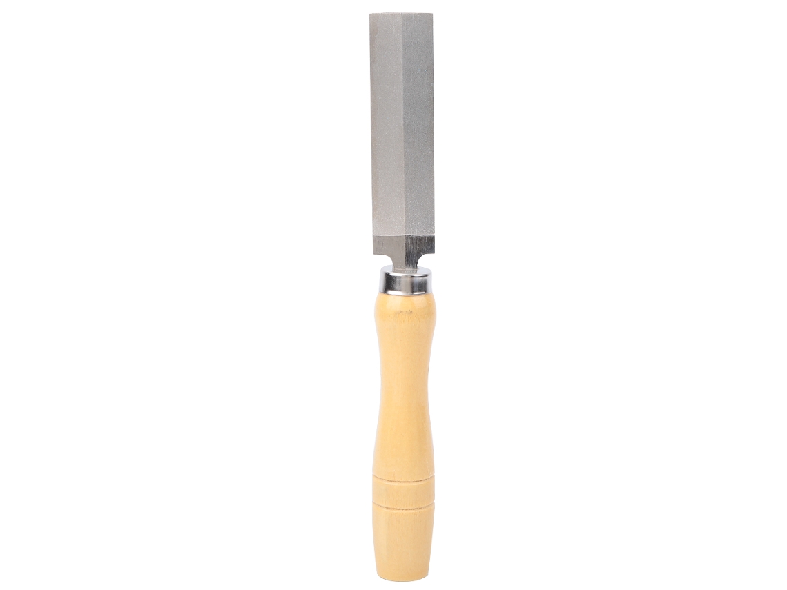 Lima romboidal de diamante con mango de madera para carpintería, jardinería, acero y vidrio (7,6 cm)