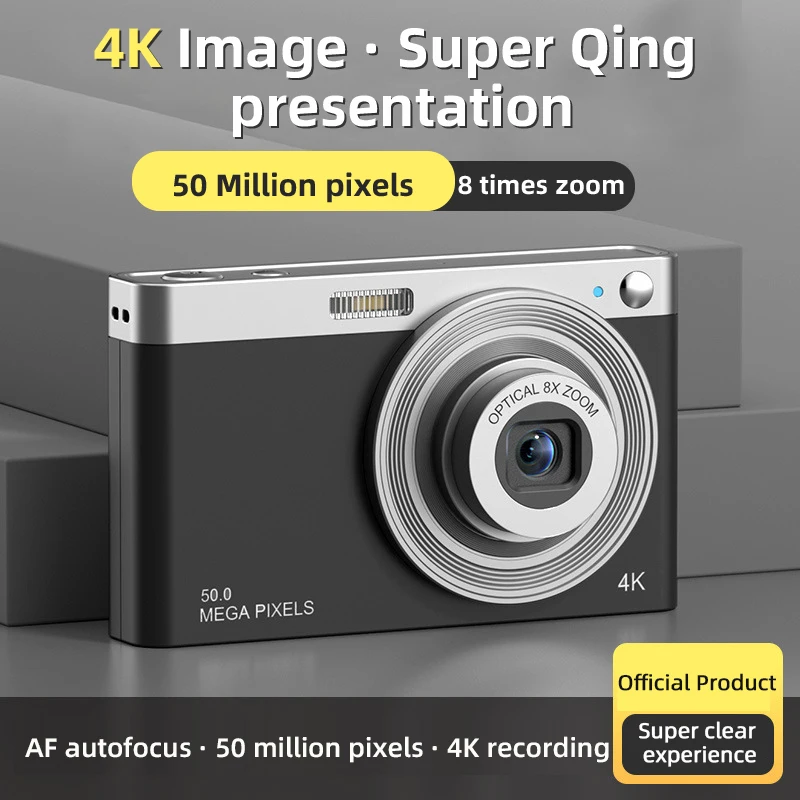 (negro, Solo Cámara) Cámara De Nivel Básico De 50 Megapíxeles Con Lente Zoom Y Ultra Alta Definición 4k.