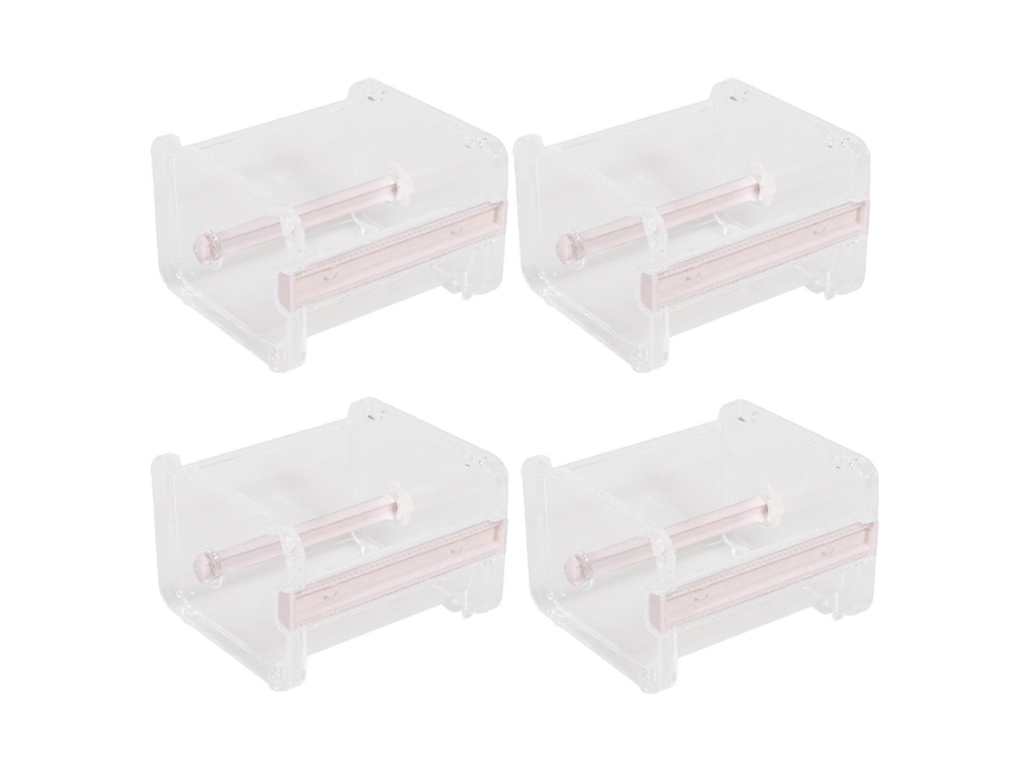 Dispensador de cinta washi transparente para uso de mesa, paquete de 4