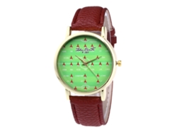 Reloj De Cuarzo Ligero De Estilo Retro Coreano Con Correa De Cuero Para Parejas/estudiantes - Marrón