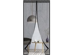 Omni-malla Mosquitera Para Puertas 90x210 Cm, Resistente Para Puerta De Patio Con Imanes Potentes Y Cinta Mágica, Negro
