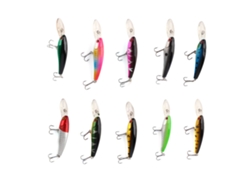10 Señuelos De Pesca Con Anzuelo, Crankbait, Acción Real Para Pesca En Agua Dulce Y Salada.