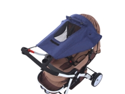 Parasol Universal Para Cochecito De Bebé, Resistente Al Agua, Protección Uv50+, Color Azul Marino.