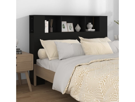 MAISON EXCLUSIVE - Mueble cabecero negro 140x18,5x104,5 cm